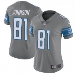 Womens Nike Detroit Lions 81 Calvin Johnson Limited Steel Rush Vapor Untouchable NFL Jersey