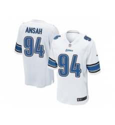 Nike NFL Detroit Lions #94 Ziggy Ansah Elite Youth White Road Jersey