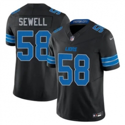 Youth Detroit Lions 58 Penei Sewell Black 2024 F U S E Alternate Vapor Limited Stitched Jersey