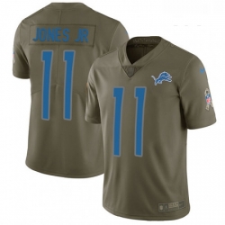 Youth Nike Detroit Lions 11 Marvin Jones Jr Limited Olive 2017 Salute to Service NFL Jersey