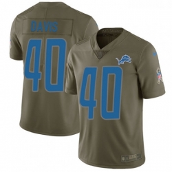 Youth Nike Detroit Lions 40 Jarrad Davis Limited Olive 2017 Salute to Service NFL Jersey