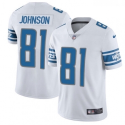 Youth Nike Detroit Lions 81 Calvin Johnson Elite White NFL Jersey