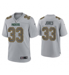 Men Green Bay Packers 33 Aaron Jones Gray Atmosphere Fashion Stitched Game Jersey