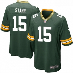 Men Nike Green Bay Packers 15 Bart Starr Game Green Team Color NFL Jersey