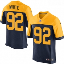 Men Nike Green Bay Packers 92 Reggie White Elite Navy Blue Alternate NFL Jersey