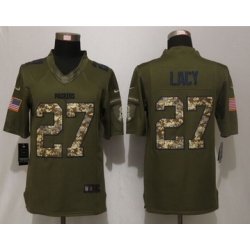 Nike Green Bay Packers #27 Eddie Lacy Green Salute To Service Limited Jersey