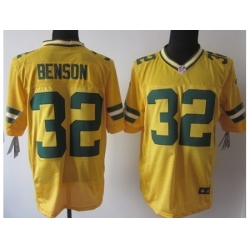 Nike Green Bay Packers 32 Cedric Benson Yellow Elite NFL Jersey