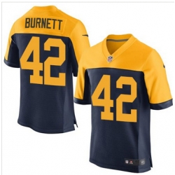 Nike Green Bay Packers #42 Morgan Burnett Navy Blue Alternate Mens Stitched NFL New Elite Jersey