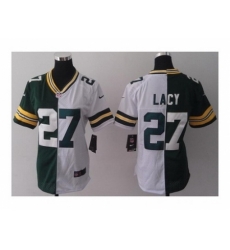 Nike women jerseys Green bay packers #27 lacy white-green[split]