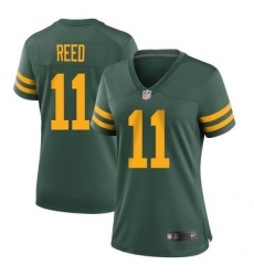 Women Green Bay Packers 11 Jayden Reed Green Throwback Vapor Untouchable Stitched Jersey