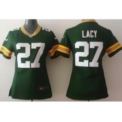 Women Nike Green Bay Packers 27 Eddie Lacy Green NFL Jerseys