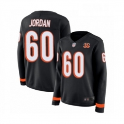 Womens Cincinnati Bengals 60 Michael Jordan Limited Black Therma Long Sleeve Football Jersey