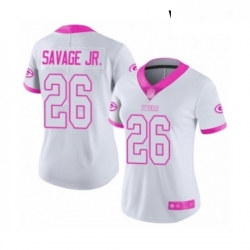 Womens Green Bay Packers 26 Darnell Savage Jr Limited White Pink Rush Fashion Football Jersey