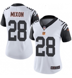 Womens Nike Cincinnati Bengals 28 Joe Mixon Limited White Rush Vapor Untouchable NFL Jersey