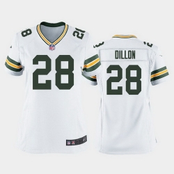 women a.j. dillon green bay packers white game jersey 