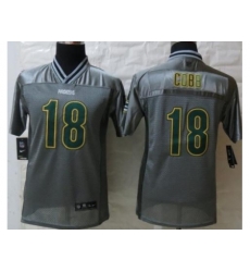 Youth Nike Green Bay Packers 18 Randall Cobb Grey Vapor Elite Jerseys