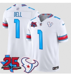 Men Houston Texans 1 Tank Dell White 2026 25th Anniversary Patch F U S E HOUSTON US Rivalries Collection Limited Stitched Football Jersey Men Houston Texans 1 Tank Dell White 2026 25th Anniversary Patch F U S E HOUSTON US Rivalries Collection Limited Stitched Football Jersey