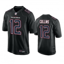 Men Houston Texans 12 Nico Collins Black Fashion Vapor Untouchable Limited Stitched Football Jersey