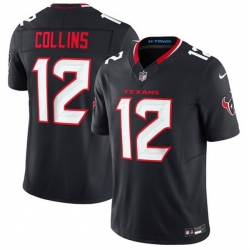 Men Houston Texans  12 Nico Collins Navy 2nd Alternate 2026 F U S E  Vapor Limited Stitched Football Jersey