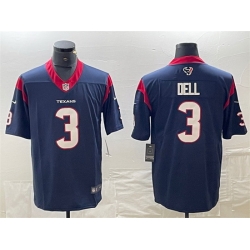 Men Houston Texans 3 Tank Dell Navy Vapor Untouchable Stitched Football Jersey