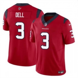 Men Houston Texans 3 Tank Dell Red 2023 F U S E Vapor Untouchable Stitched Football Jersey