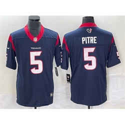 Men Houston Texans 5 Jalen Pitre Navy Vapor Untouchable Limited Stitched Jersey