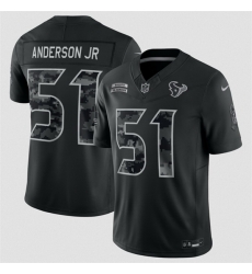 Men Houston Texans  51 Will Anderson Jr  Black F U S E  2026 Salute to Service Limited Stitched Football Jersey