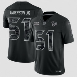 Men Houston Texans  51 Will Anderson Jr  Black F U S E  2026 Salute to Service Limited Stitched Football Jersey