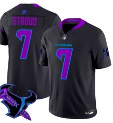 Men Houston Texans 7 C J  Stroud Black F U S E  2025 2025 DJ SCREW Vapor Limited Stitched Football Jersey