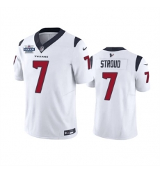 Men Houston Texans 7 C J  Stroud White 2023 F U S E  With Prem1ere Patch Vapor Untouchable Limited Stitched Football Jersey