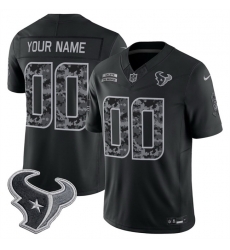 Men Houston Texans Active Player Custom Black F U S E  2026 Salute to Service Limited Stitched Football Jersey