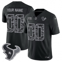 Men Houston Texans Active Player Custom Black F U S E  2026 Salute to Service Limited Stitched Football Jersey