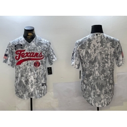 Men Houston Texans Blank Camo With Patch Cool Base Stitched Baseball Jersey 1