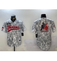 Men Houston Texans Blank Camo With Patch Cool Base Stitched Baseball Jersey 2