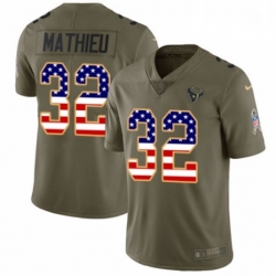 Men Nike Houston Texans 32 Tyrann Mathieu Limited OliveUSA Flag 2017 Salute to Service NFL Jersey