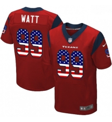 Men Nike Houston Texans 99 JJ Watt Elite Red Alternate USA Flag Fashion NFL Jersey