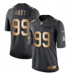 Men Nike Houston Texans 99 JJ Watt Limited BlackGold Salute to Service NFL Jersey