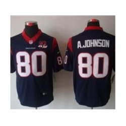 Nike Houston Texans 80 Andre Johnson Blue Limited W 10th Patch NFL Jersey