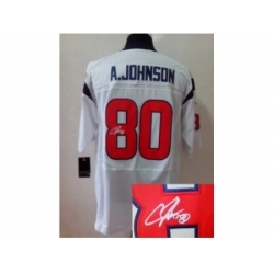 Nike Houston Texans 80 Andre Johnson white Elite signature NFL Jersey