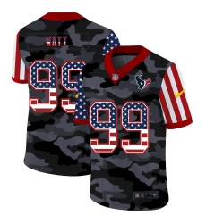 Nike Houston Texans 99 J J  Watt Camo 2020 USA Flag Salute To Service Limited Jersey