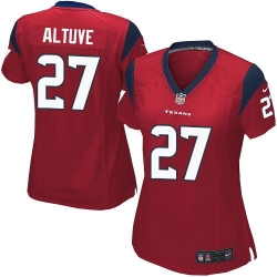 Nike Texans #27 Jose Altuve Red Alternate Womens Stitched NFL Jersey