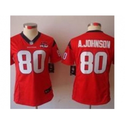 Nike Women Houston Texans 80 Andre Johnson Red NFL Jerseys W 10th Patch