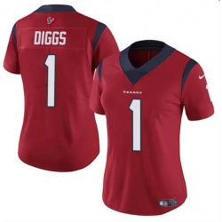 Women Houston Texans 1 Stefon Diggs Red Vapor Untouchable Limited Stitched Jersey