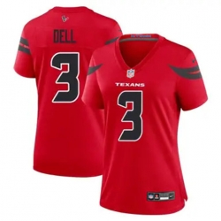 Women Houston Texans 3 Tank Dell Red 2024 Alternate F U S E Vapor Stitched Football Jersey