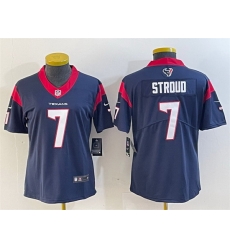 Women Houston Texans 7 C J  Stroud Navy Vapor Untouchable Limited Stitched Jersey  28Run Small 29