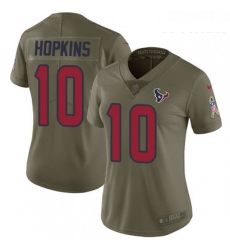 Womens Nike Houston Texans 10 DeAndre Hopkins Limited Olive 2017 Salute to Service NFL Jersey