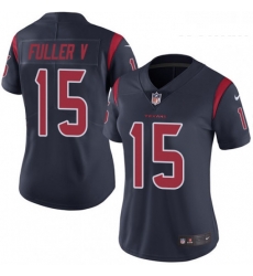 Womens Nike Houston Texans 15 Will Fuller V Elite Navy Blue Rush Vapor Untouchable NFL Jersey