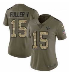 Womens Nike Houston Texans 15 Will Fuller V Limited OliveCamo 2017 Salute to Service NFL Jersey