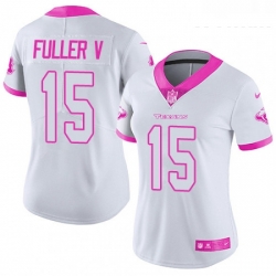 Womens Nike Houston Texans 15 Will Fuller V Limited WhitePink Rush Fashion NFL Jersey