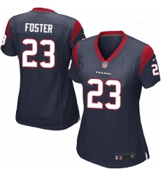 Womens Nike Houston Texans 23 Arian Foster Game Navy Blue Team Color NFL Jersey